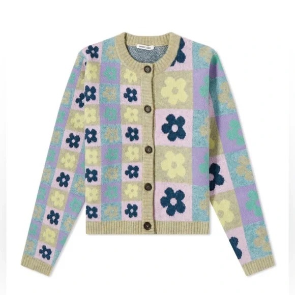 Sandy Liang “Nanny” Cardigan – Multicolor Floral Knit - Picture 4 of 7